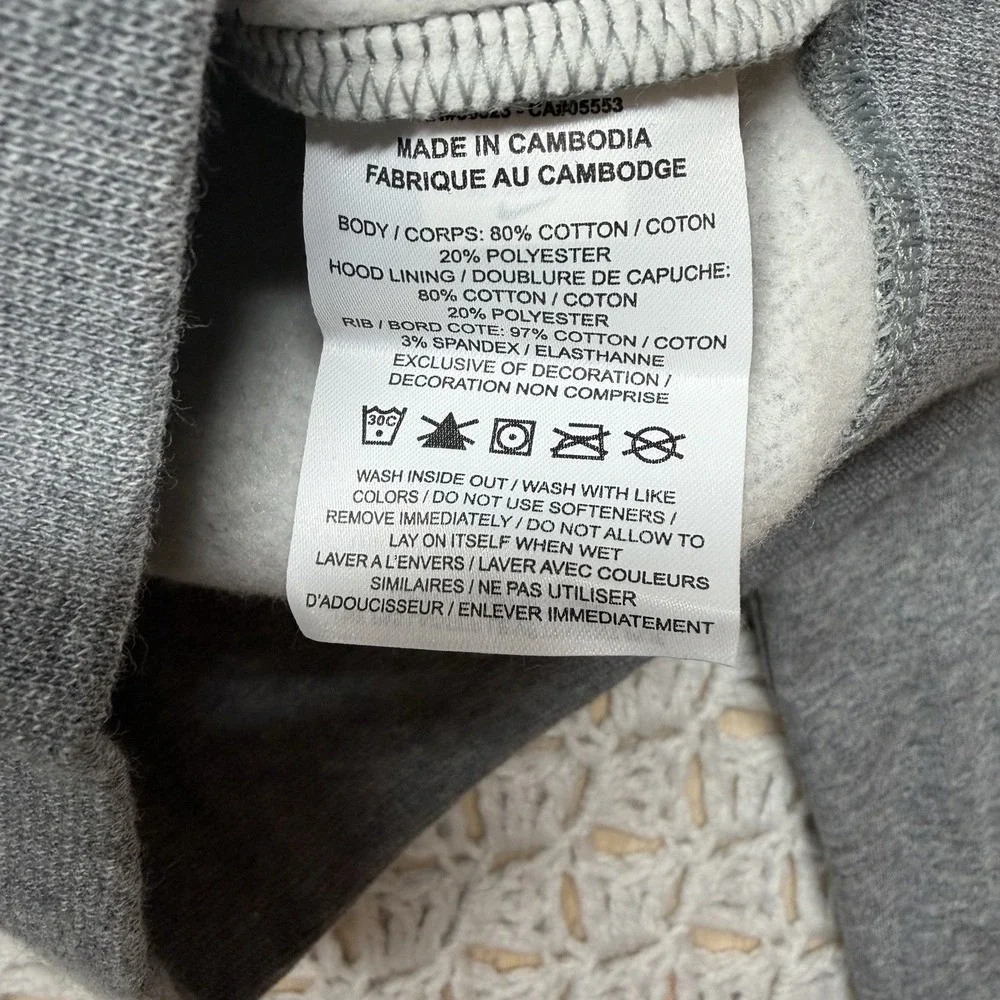 Nike Crop Top Hoodie Sweatshirt Girls‎ Size S Gray Pullover Colorful Logo NWT